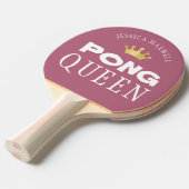 PING PONG QUEEN Persoonlijk bewerkbaar Roos Gold Tafeltennisbatje (Voorkant Gekanteld)