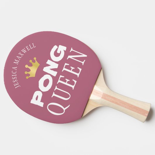 PING PONG QUEEN Persoonlijk bewerkbaar Roos Gold Tafeltennisbatje (Zijkant)