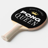 PING PONG QUEEN Persoonlijk bewerkbaar zwart Tafeltennisbatje (Voorkant Gekanteld)