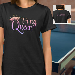 Ping Pong Queen Roze Paarse Naam T-shirt