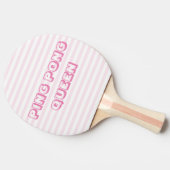 Ping Pong Queen - Schattige Blush Roze Gestreept Tafeltennisbatje (Zijkant)