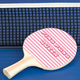 Ping Pong Queen - Schattige Hot Pink Striped Tafeltennisbatje