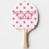Ping Pong Queen - Whimsical Hot Pink Polkadots Tafeltennisbatje (Voorkant)