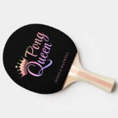 Ping Pong Queen Zwart Roze Naam Tafeltennisbatje (Zijkant)