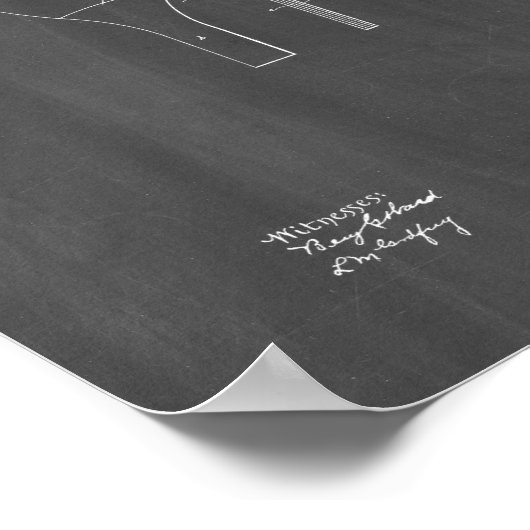 Ping-pong Racket Patent - Chalkboard Poster (Hoek)