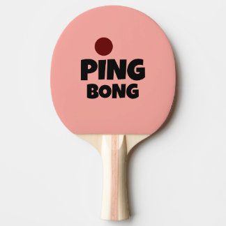Ping Pong Rackette, woordspeling Ping Bong. Cadeau Tafeltennisbatje