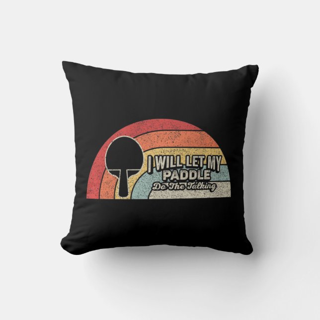 Ping Pong  Retro Fun Table Tennis Kussen (Voorkant)