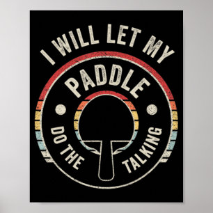 Ping Pong Retro Fun Table Tennis Poster