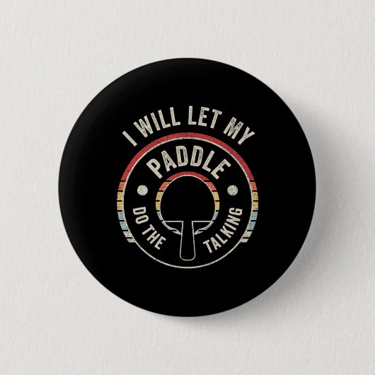 Ping Pong Retro Fun Table Tennis Ronde Button 5,7 Cm (Voorkant)