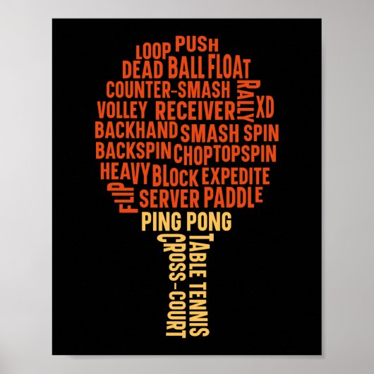 Ping Pong Table Tennis Backhand Backspin Block Poster (Voorkant)