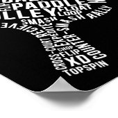 Ping Pong Table Tennis Backhand Backspin Block Poster (Hoek)