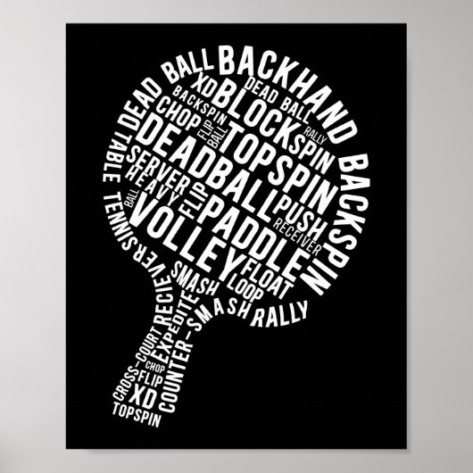 Ping Pong Table Tennis Backhand Backspin Block Poster (Voorkant)