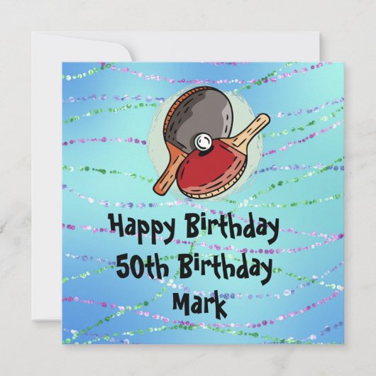  Ping pong Table Tennis Birthday Card (Voorkant)