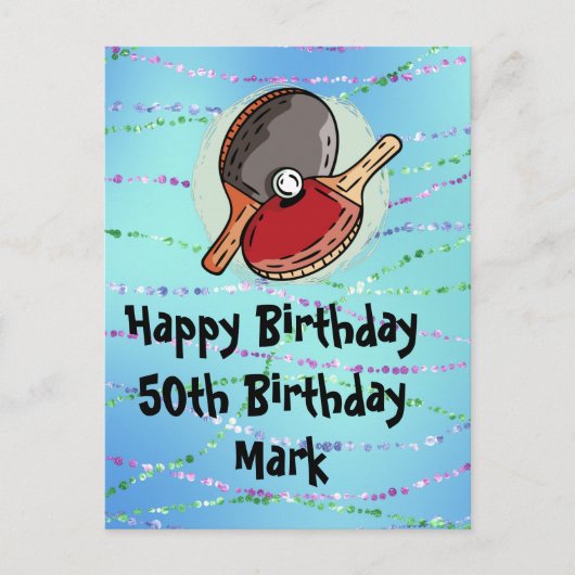 Ping pong Table Tennis Birthday Card Briefkaart (Voorkant)