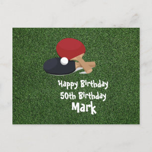  Ping pong Table Tennis Birthday Card Briefkaart