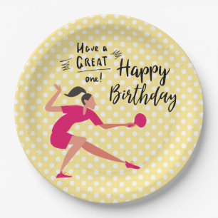 Ping Pong Table Tennis Birthday Girl voor party Papieren Bordje