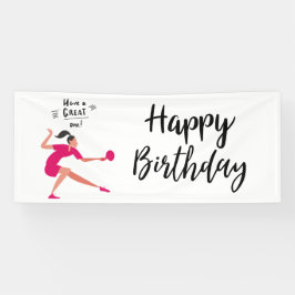 Ping Pong Table Tennis Birthday Girl voor party Spandoek