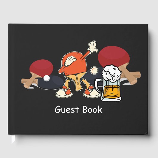 Ping Pong Table Tennis Dabbing met bier grappig Gastenboek (Voorkant)