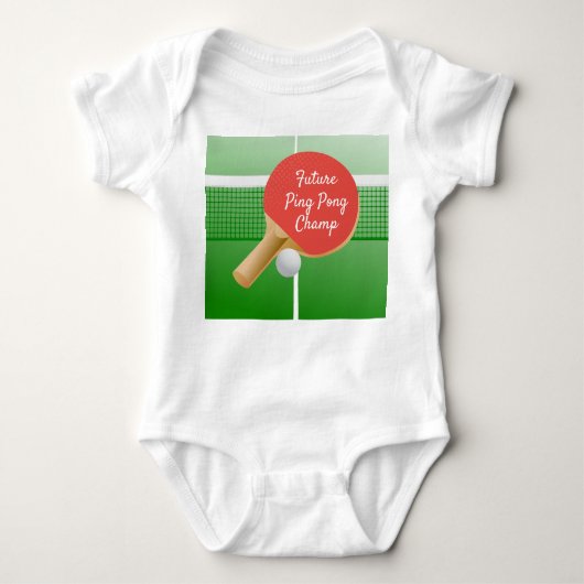 Ping Pong Table Tennis Design Baby Bodysuit (Voorkant)