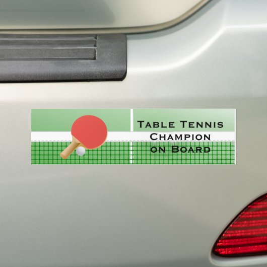 Ping Pong Table Tennis Design Bumpersticker (Op auto)