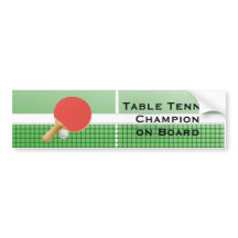 Ping Pong Table Tennis Design Bumpersticker