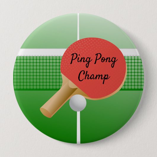Ping Pong Table Tennis Design Button (Voorkant)