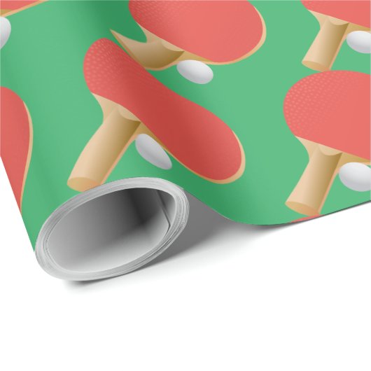 Ping Pong Table Tennis Design Cadeaupapier (Rol Hoek)