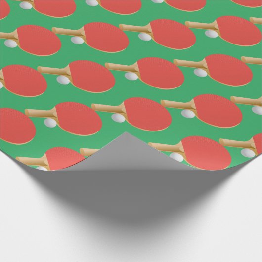 Ping Pong Table Tennis Design Cadeaupapier (Hoek)