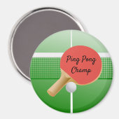 Ping Pong Table Tennis Design Magnet (Voorkant / Achterkant)
