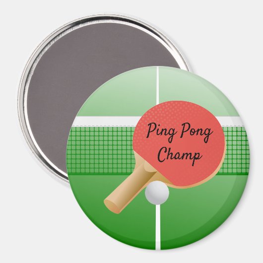 Ping Pong Table Tennis Design Magnet (Voorkant / Achterkant)