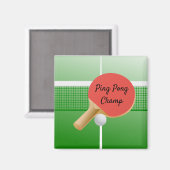 Ping Pong Table Tennis Design Magnet (Voorkant / Achterkant)