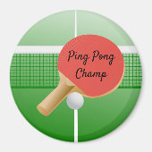 Ping Pong Table Tennis Design Magnet (Voorkant)