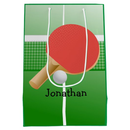 Ping Pong Table Tennis Design Medium Cadeauzakje (Achterkant)