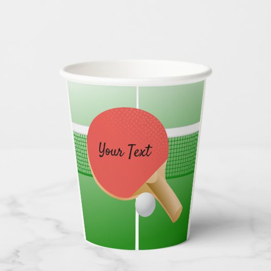 Ping Pong Table Tennis Design Paper Cups Papieren Bekers (Achterkant)