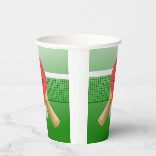 Ping Pong Table Tennis Design Paper Cups Papieren Bekers (Rechts)