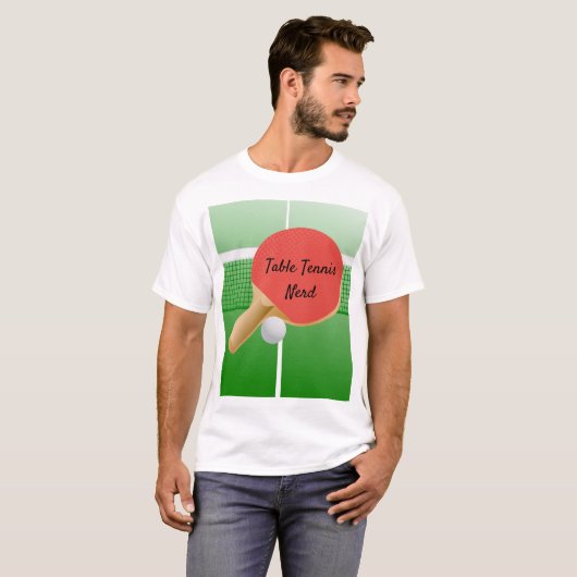 Ping Pong Table Tennis Design T-Shirt (Voorkant volledig)