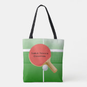 Ping Pong Table Tennis Design Tote Bag (Achterkant)