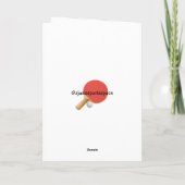 Ping Pong Table Tennis Design Wenskaart Kaart (Achterkant)