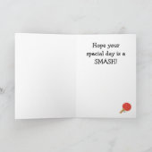 Ping Pong Table Tennis Design Wenskaart Kaart (Binnen)