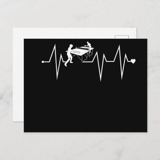 Ping Pong Table Tennis hartslag Hartpulssnelheid Uitnodiging Briefkaart (Voorkant / Achterkant)