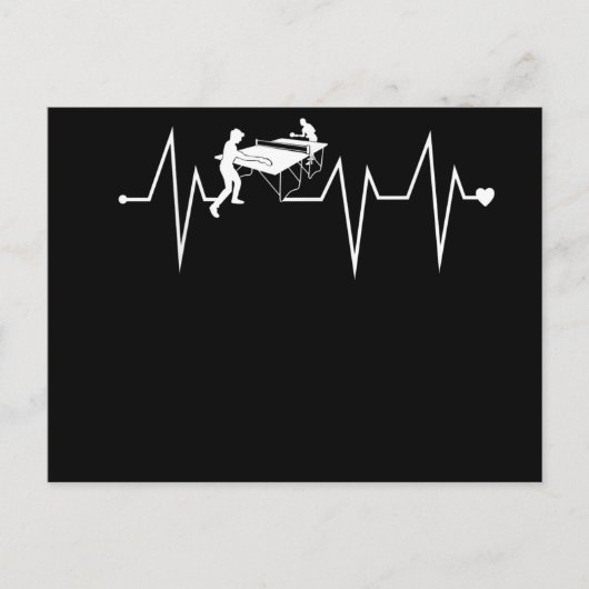 Ping Pong Table Tennis hartslag Hartpulssnelheid Uitnodiging Briefkaart (Voorkant)