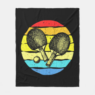 Ping Pong Table Tennis Lovers Retro Fleece Deken
