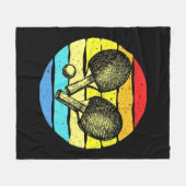 Ping Pong Table Tennis Lovers Retro Fleece Deken (Voorkant (Horizontaal))
