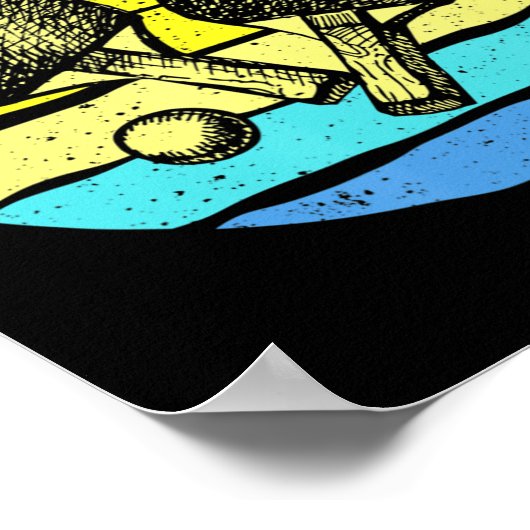 Ping Pong Table Tennis Lovers Retro Poster (Hoek)