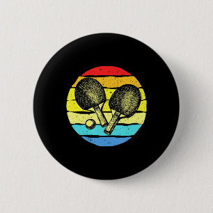 Ping Pong Table Tennis Lovers Retro Ronde Button 5,7 Cm