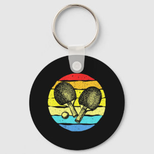 Ping Pong Table Tennis Lovers Retro Sleutelhanger