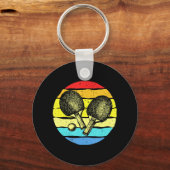 Ping Pong Table Tennis Lovers Retro Sleutelhanger (Voorkant)