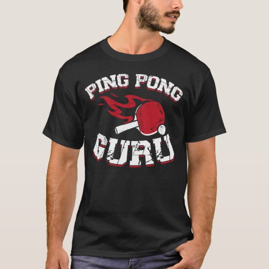 Ping Pong Table Tennis Ping Pong Guru Paddle T-shirt (Voorkant)