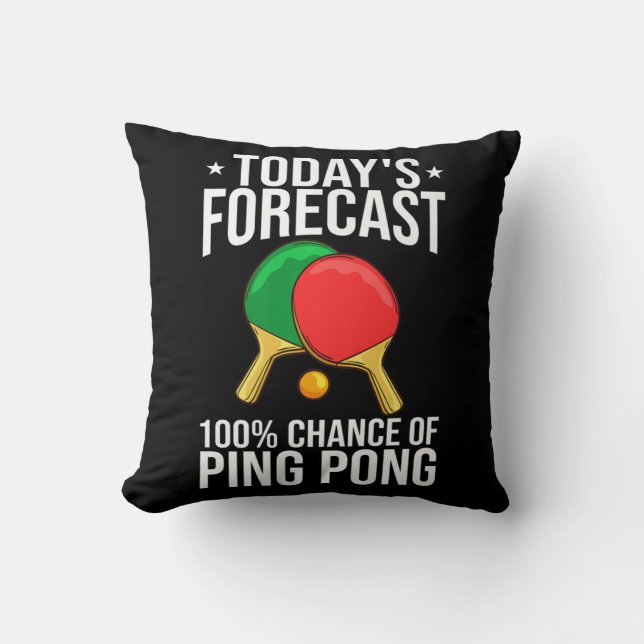 Ping Pong Table Tennis Player Balls Paddle Game Kussen (Voorkant)