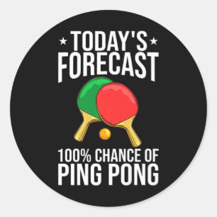Ping Pong Table Tennis Player Balls Paddle Game Ronde Sticker